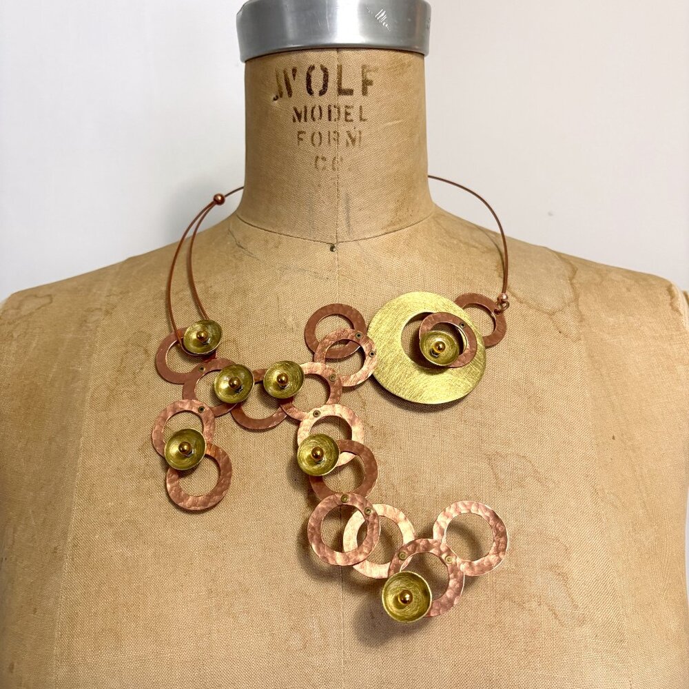 Chick Boss handmade wearable sculpture statement necklace - fair trade jewelry - Picture 2 of 11